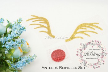 Iron-on transfer, Christmas Glitter, "Antlers Reindeer Set"